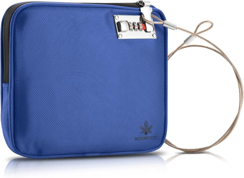 KOSMCCO Anti-Theft Locking Beach Bag, 9x7.5-inch Portable Beach Safe for Securing Your Valuables and Phone – Blue - Image 1